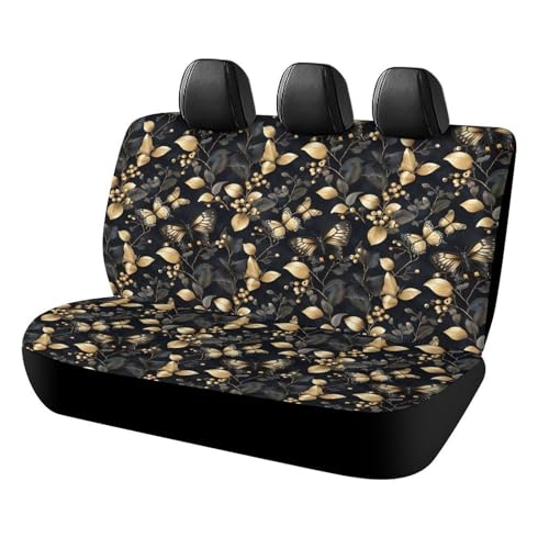 Housses de siège arrière pour SUV et camion en tissu respirant papillon noir et doré