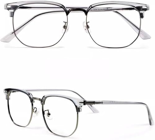 Miniatura 7 de DOUKI Gafas de sol fotocrómicas para hombre +2.5 Progresivas Multifocus Gafas de lectura medio marco cuadrado Lectores Metal Gris