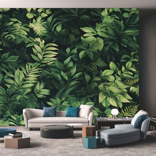 Papier peint vert forêt 350x256 cm pour arrière-plan TV et bureau