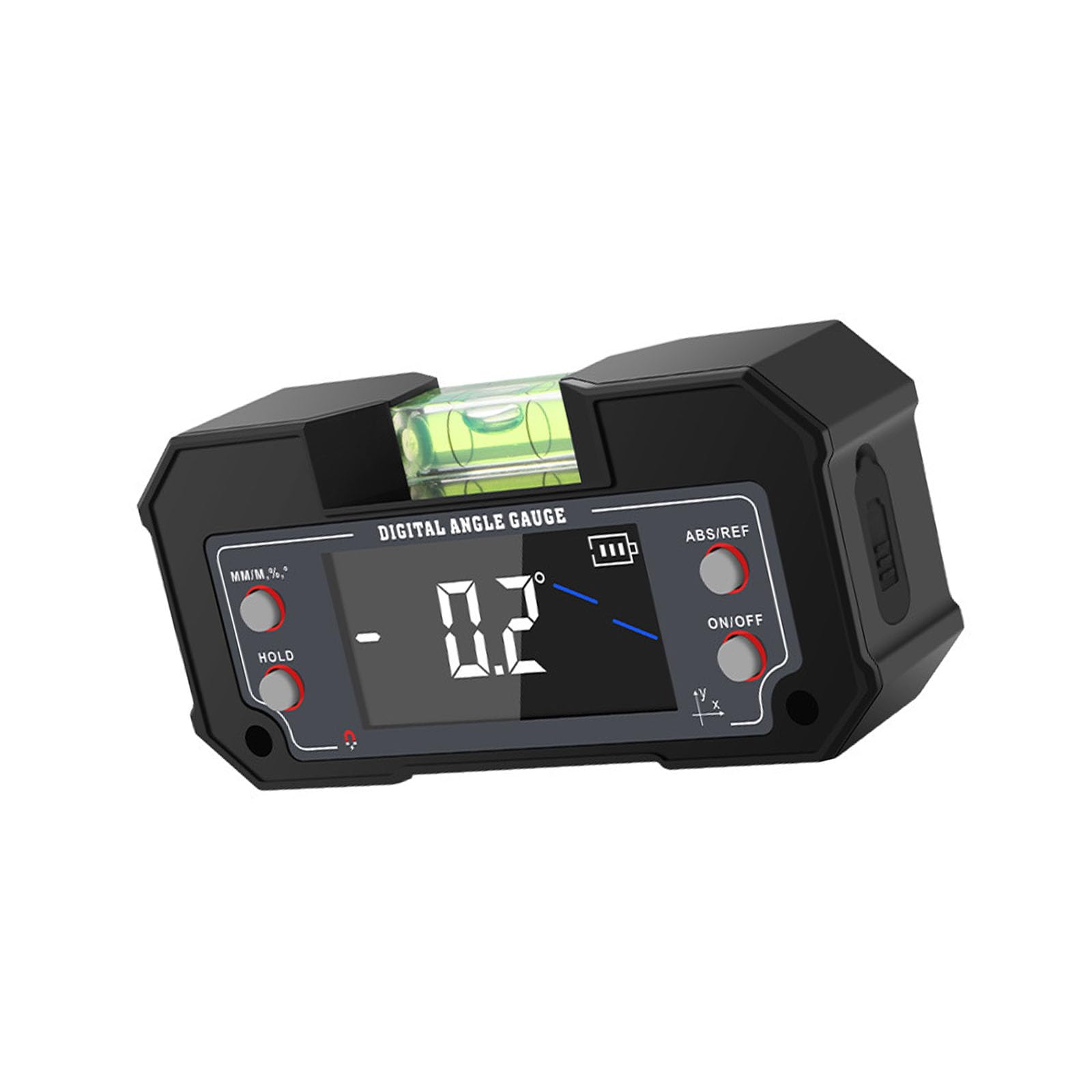 Medidor de inclinación digital compacto para paradas nocturnas, herramienta de lectura de viales de burbujas con resolución de 0.1° para controles de configuración de estacionamiento durante