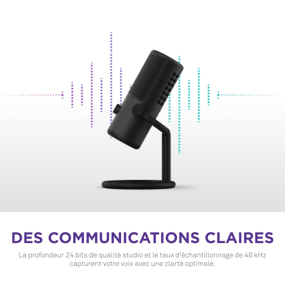 NZXT Capsule Mini Microphone USB – AP-WMMIC-B1 - Haute résolution – Directivité cardioïde – Idéal pour Le Streaming, la création de Contenu et la Diffusion de podcasts – Noir