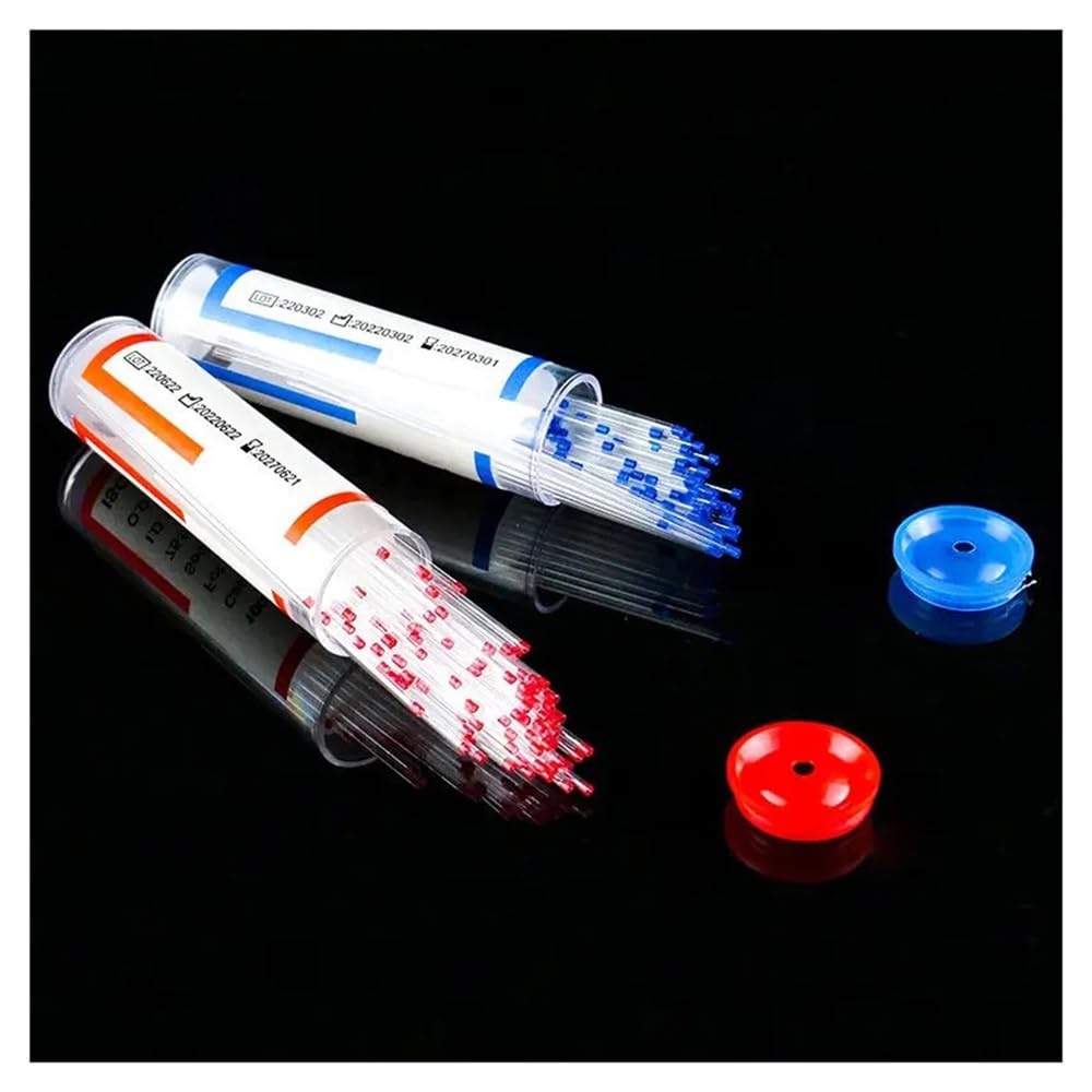 Tube capillaire en verre for hématocrite, ensemble de tubes capillaires, échantillon de verrerie de laboratoire, expérimental(Red-blue-200Pcs)