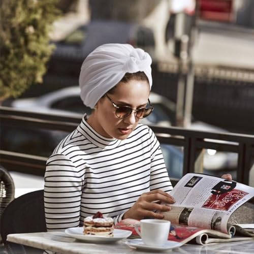 Image of DRESHOW 5 Pack Knotted Headwraps for Women African Turban Pre-Knotted Beanie Headwraps Hair Covers