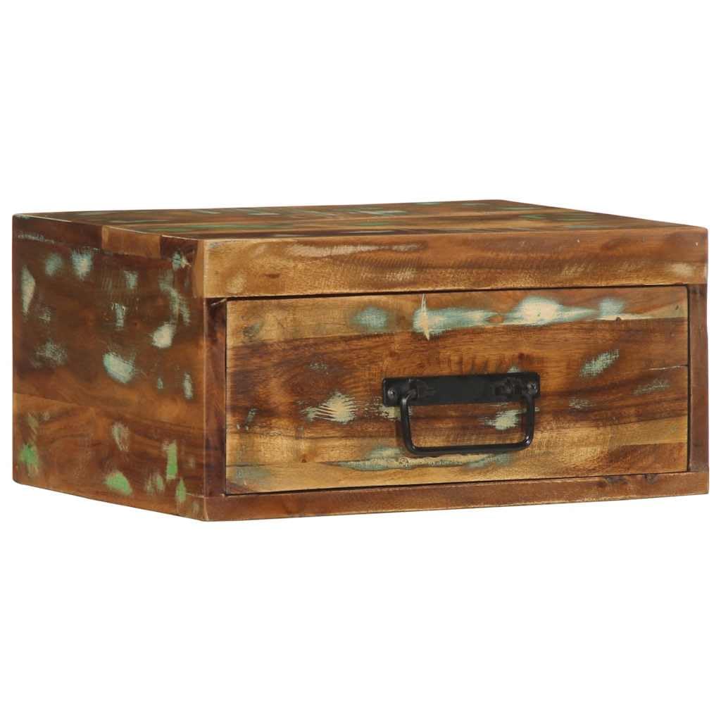 Lumanois Table de Chevet Murale Bois Massif de récupération Tables de Chevet Multicolore,4017453