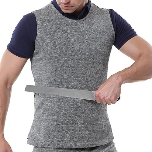 Hggdsac stab resistant clothing stab proof vests for men Level 5 protective clothing Long sleeve Fiber Knife Safety Wear for metal manufacturing sheet metal processing knife production(vest/M)
