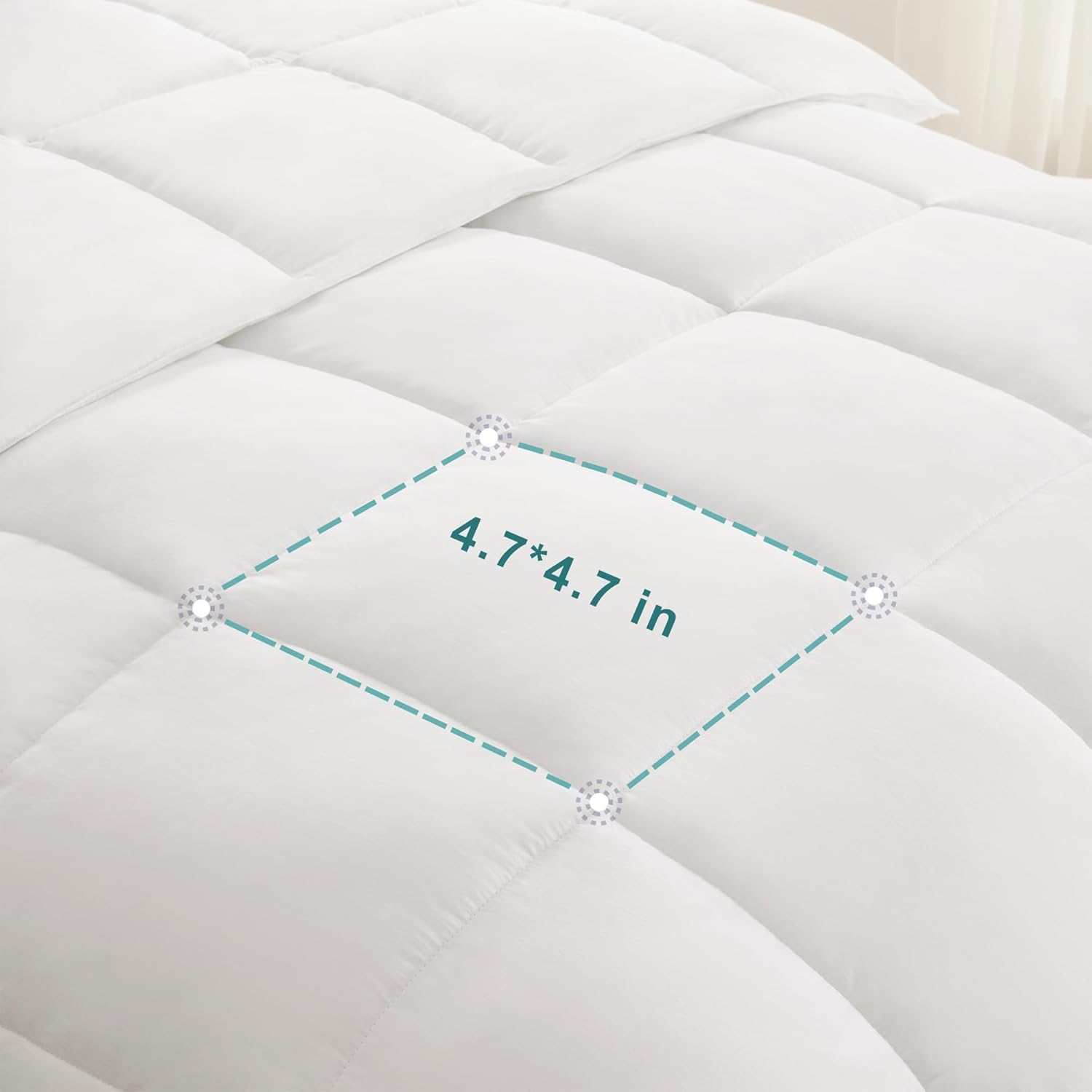 ACCURATEX Edredón de 100% algodón, 135 x 200 cm, 450 g/m², Muy Suave y Transpirable, hipoalergénico, con Cintas en Las Esquinas, Manta de Invierno, Lavable