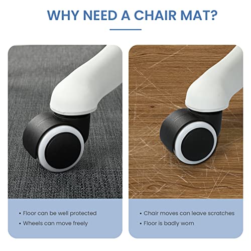 Image of Chair Mat for Hardwood Floor, 36 inch x 48 inch Heavy Duty Office Chair Mat for Rolling Chairs, Anti Slip, Computer Chair Desk Mat, Floor Protector for Home Office, Graphite Texture