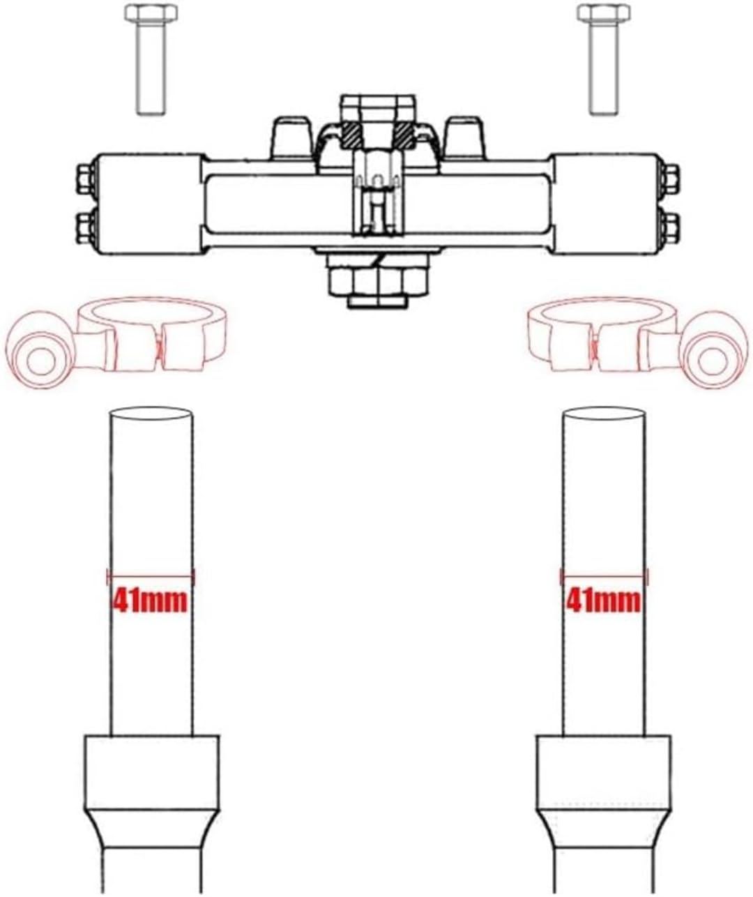 Generic Mini uniwersalne wskaźniki Uchwyt na kierunkowskazy motocyklowe LED 41 mm, przedni uchwyt na lampkę kierunkowskazu motocyklowego (rozmiar 7)