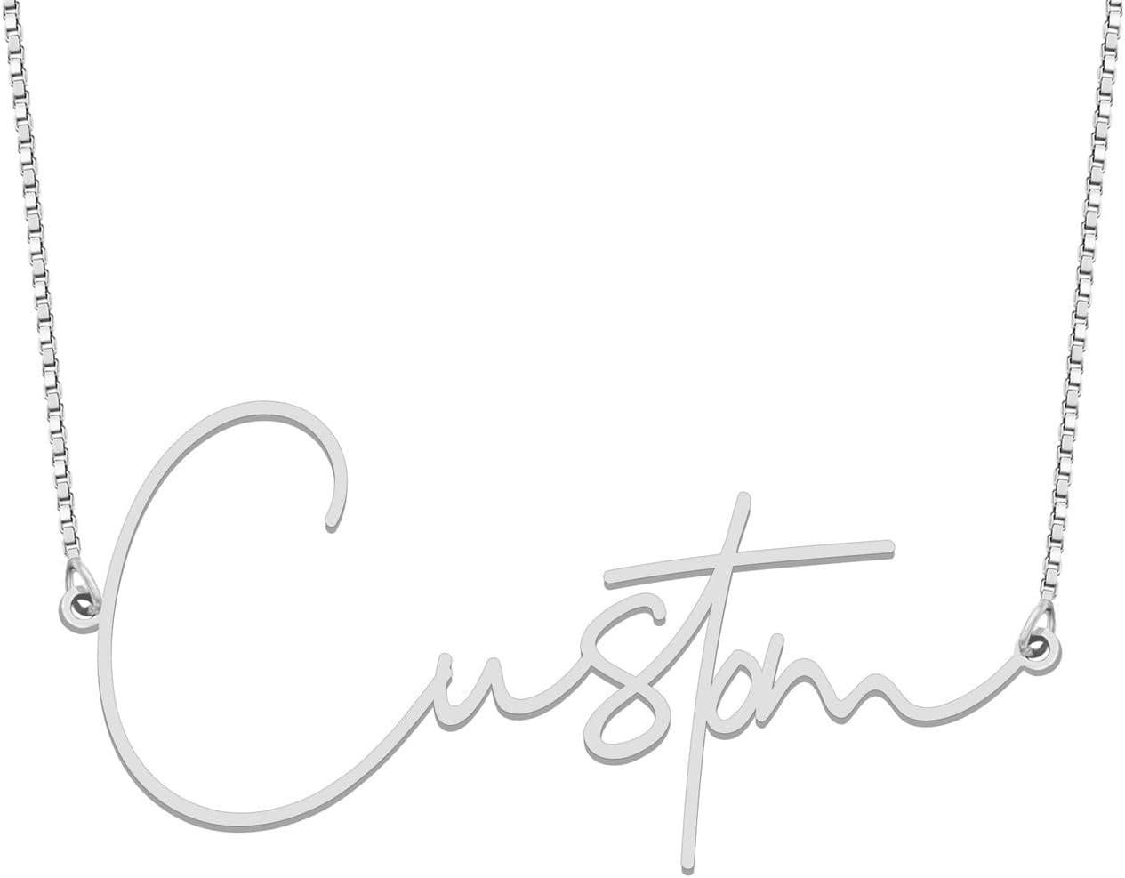 FujinCustom Name Necklace 18K Gold Plated Personalized Nameplate Engraved Pendant Birthday Jewelry Gifts for Women Mother
