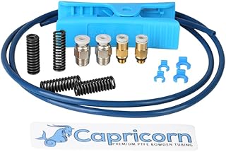 Capricorn Bowden PTFE Tubing XS Series 1M for 1.75mm Filament with 2X PC4-M6 & 2X PC4-M8 Pneumatic Fittings & Tube Cutter for Creality Ender 3/Ender 3 V2/Ender 3 Pro/Ender 5 Pro/CR-10/10S 3D Printer