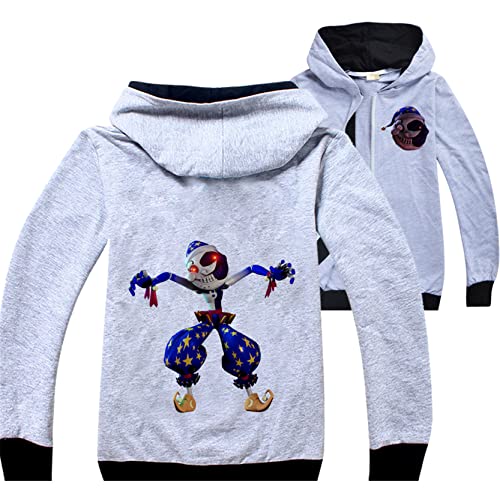 Unisex Boys Girls Sundrop & Moondrop Graphic Jacket Full Zip Hoodie,Lightweight Coat Outerwear for Kids