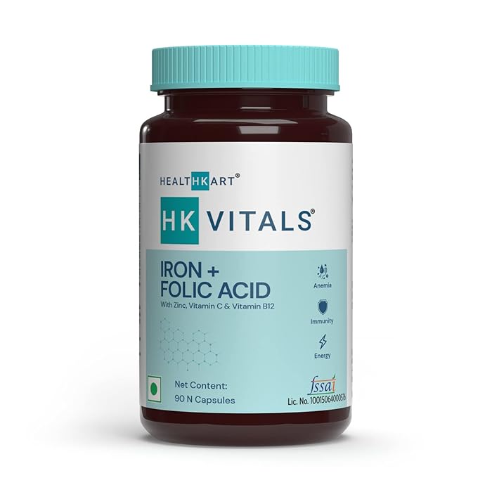 Buy HealthKart HK Vitals Iron + Folic Acid Supplement, with Zinc