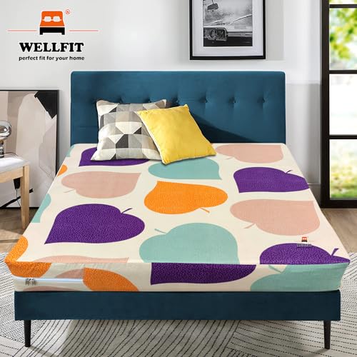 Image of WELLFIT Premium Glace Cotton 300 TC Mattress Cover /Protector for Single Size Bed with Zip /Chain /3x6 ft / 36x72x6 inch