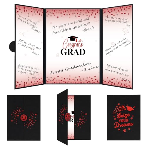 Image of Vlipoeasn Red 2025 Graduation Party Decorations Black Red 2025 College /High School Graduation Decorations Party Supplies, Red Class of 2025 Congrats Grad Backdrop Banner Signature Book