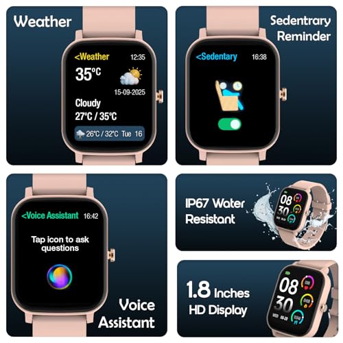 Image of sekyo 'Spark' Kids Smart Watch | Activity Tracker, Games, Class Mode, Parent Control App, Good Habit App, Waterproof, Alarm, Calculator, Calendar, Flashlight, Stopwatch (Pink)