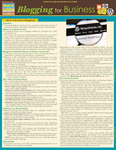 Blogging For Business (Quick Study Business)