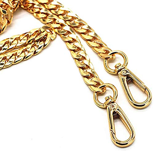 Searea 55\" Iron Flat Chain Strap - Handbags Accessories Replacement Chains for Wallet Purse Straps Shoulder Straps, with 2 Metal Buckles (Gold)