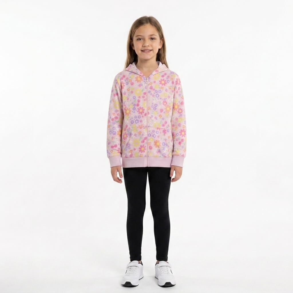 Pink Angel Little & Big Girls Zip Up Hoodie, Kids Full Zipper Hooded Fashion Sweatshirt image 2