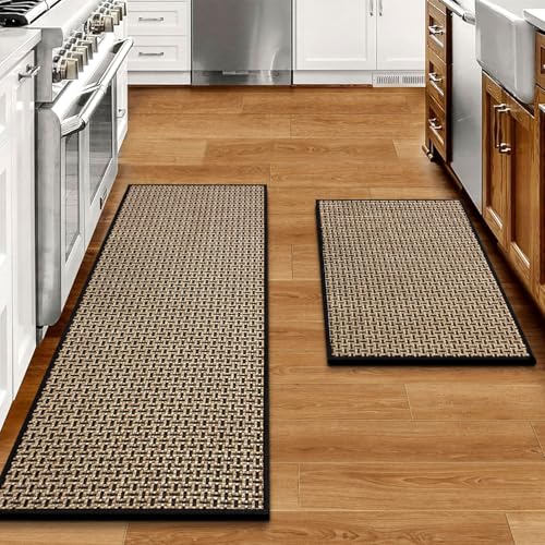 Comparison: Best Runners For Kitchen 9 eqivei Kitchen Rugs and Mats Non Skid Washable Set of 2 PCS, Absorbent Runner Rugs for Kitchen, Front of Sink, Kitchen Mats for Floor, 17.3"x 47"+17.3"x 29" (Black)