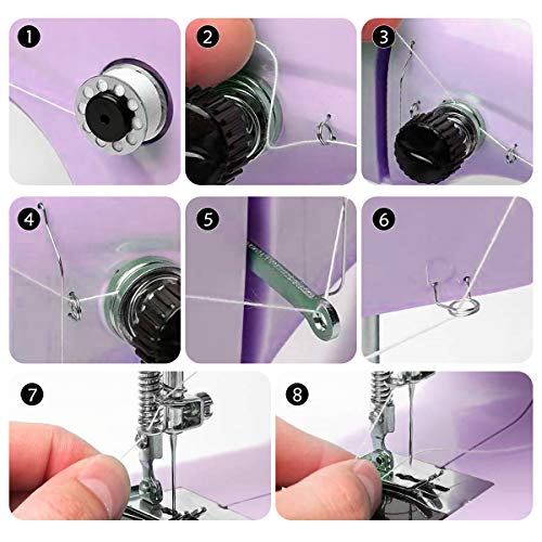 Mini Sewing Machine for Beginners - CS COSDDI Portable Electric Adjustable Speed Sewing Machine with Foot Pedal Extension Table,Handheld Sewing Machine for Kids, Beginners, Household, Crafting DIY