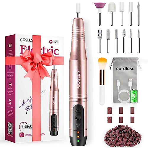 COSLUS C20 Nail Drill Cordless Portable Electric Manicure and Pedicure Set