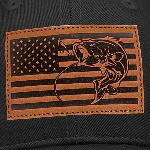 Image of Fishing Hat Fishing Gifts for Men Bass Fish Flag Gear Accessories Stuff Trucker Hat Snapback Baseball Cap
