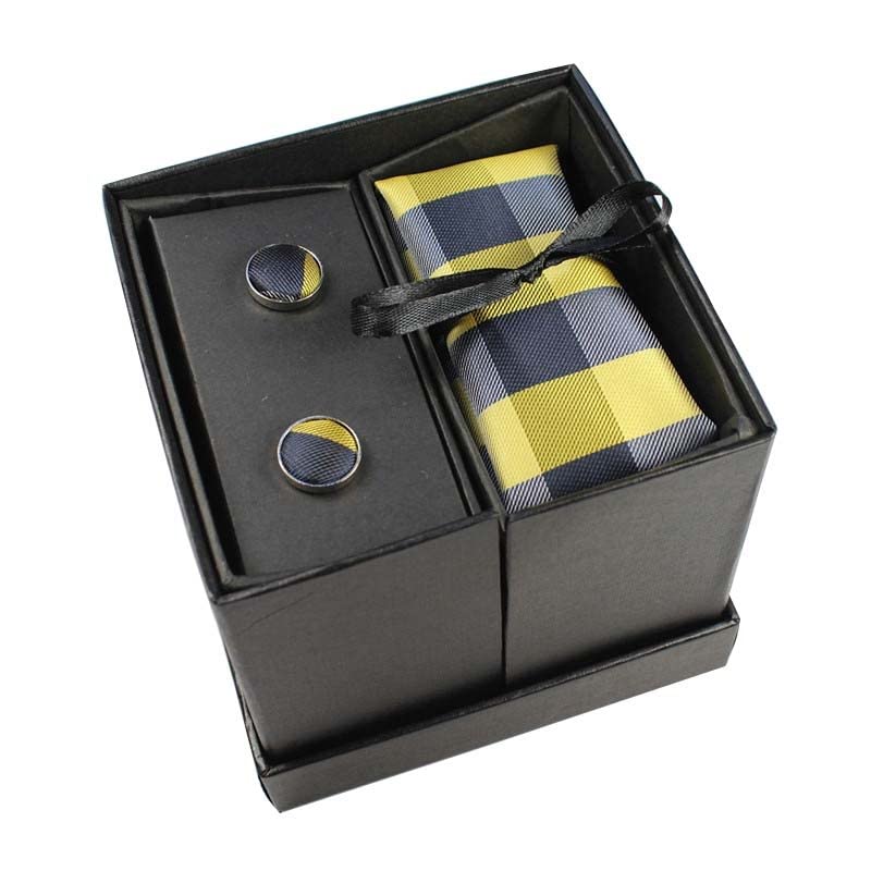 Set de corbata para hombre con gemelos y pañuelo miniatura 2