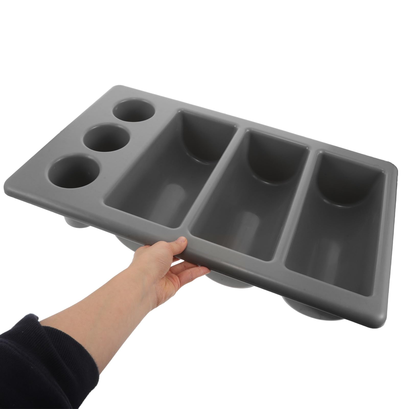 Angoily Kunststoff Besteckkasten mit Fächern für Restaurant und Küche Platzsparendes Design Einfach zu Reinigen Gewerblicher Utensilienhalter für Messer Gabel Löffel