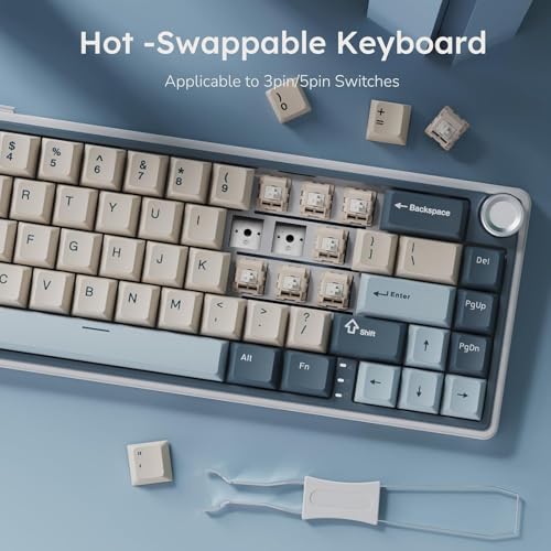 Image of RK ROYAL KLUDGE Keyboard (Blue, Cream Switch, Wireless, Wireless)