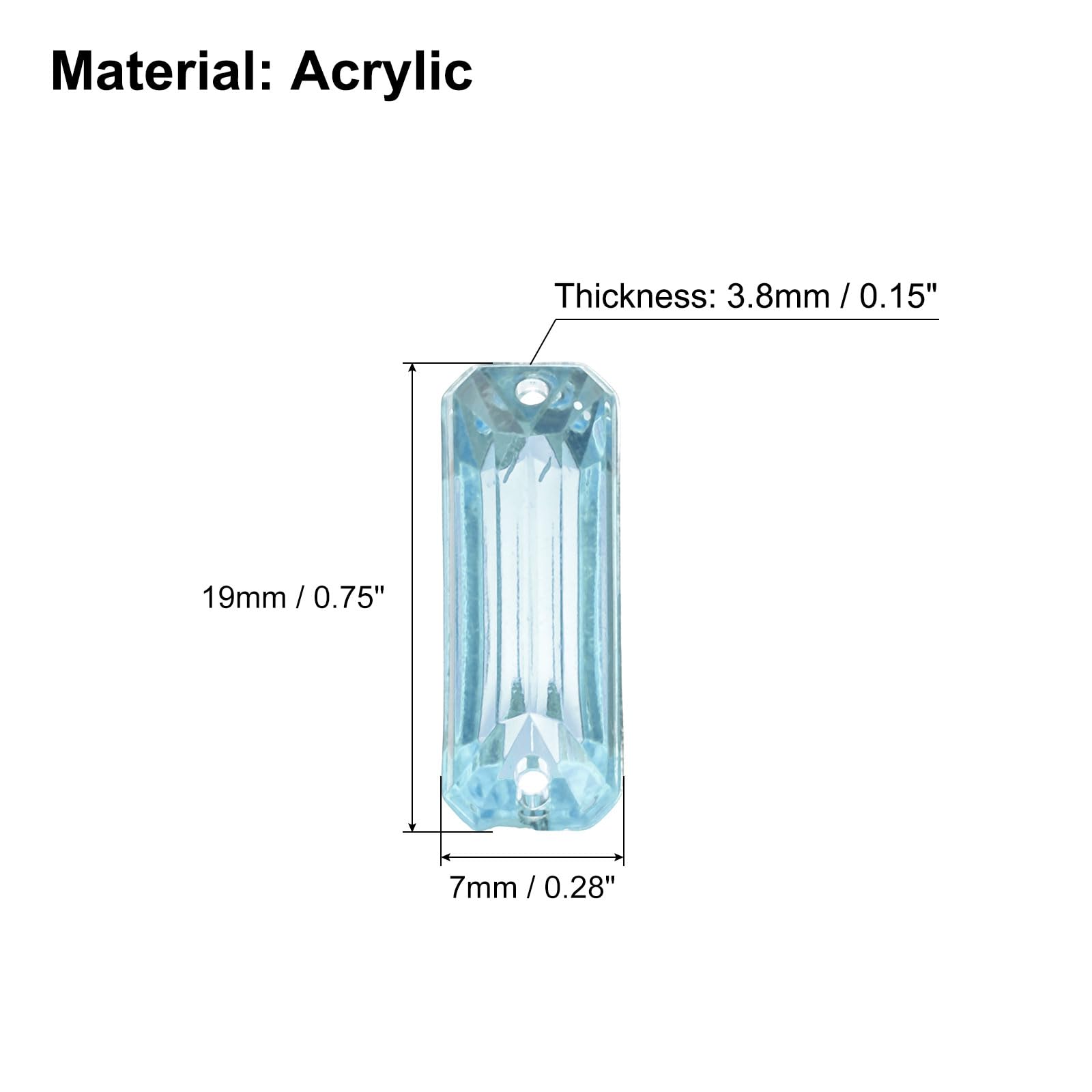 Lot De 30 Perles à Coudre En Plastique Acrylique Avec Trous Pour Couture, Vêtements, Déguisements, Cosplay Bleu Saphir Lt. CH02 - 28 X 8 Mm