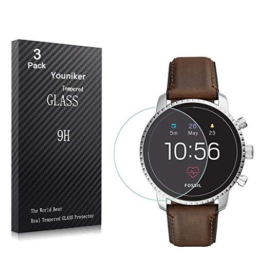 Pellicola salvaschermo in vetro temperato Octelect per Fossil Q Explorist HR (4a generazione) (4 pezzi) - Vetro reale, durezza 9H, anti-impronta