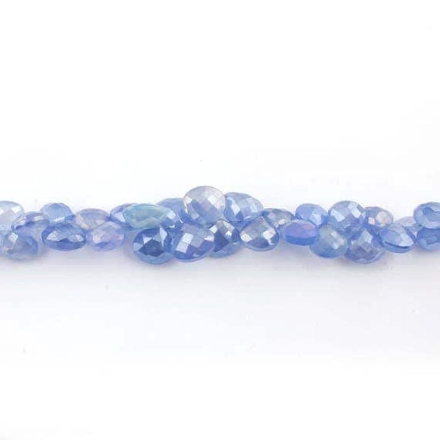 Perles Calcédoine Bleue facettées briolettes en forme de poire 13-16mm pour création de bijoux Sb1090