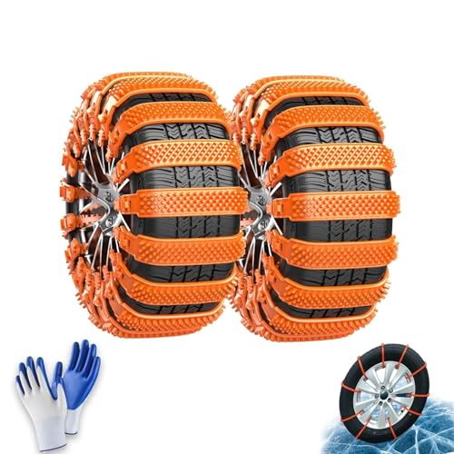 Attaches zippées de neige en nylon orange pour voiture et SUV