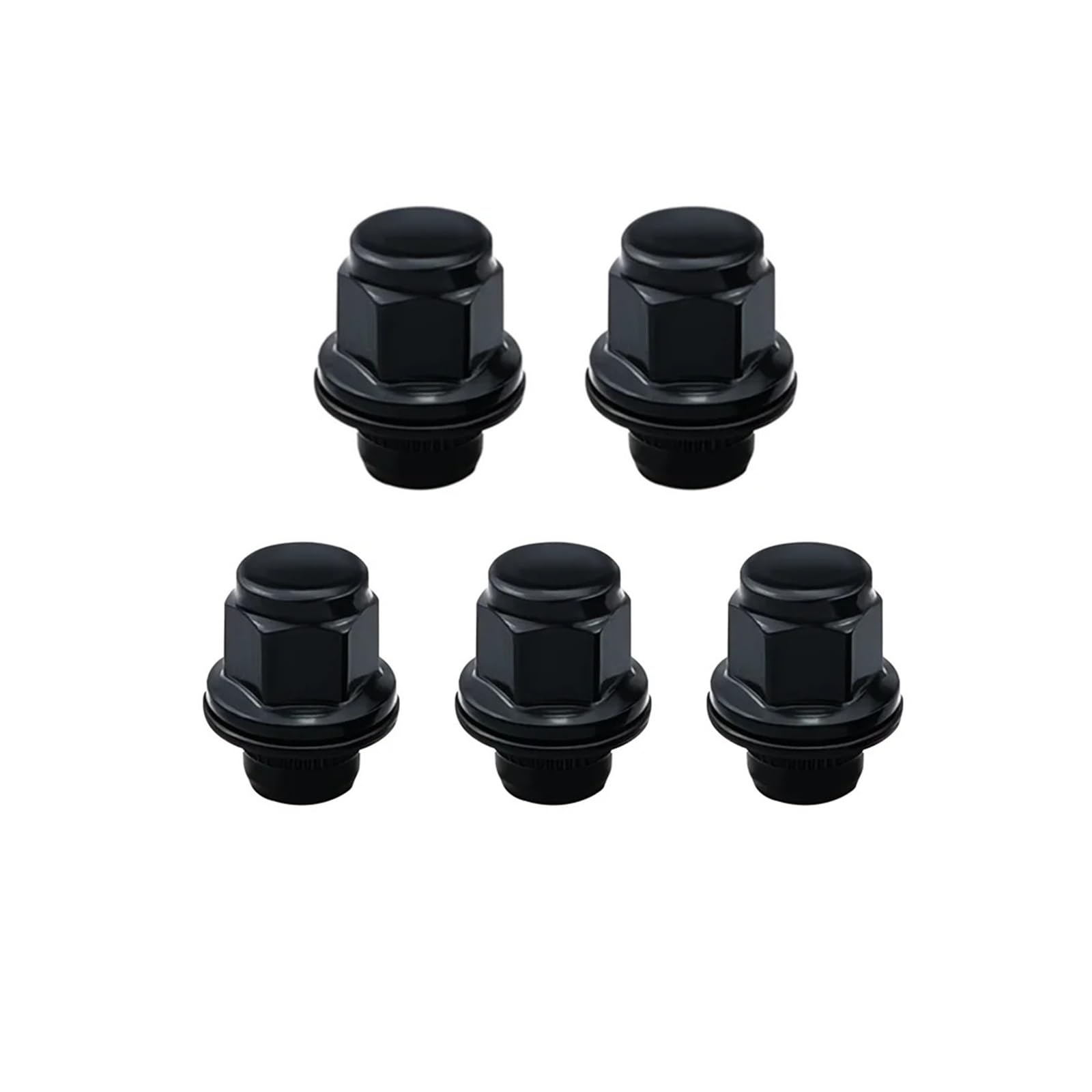 20 szt. nakrętek kół M12x1,5 13/16" 21mm sześciokątne 1,46x1,18 cala czarne nakrętki kół
