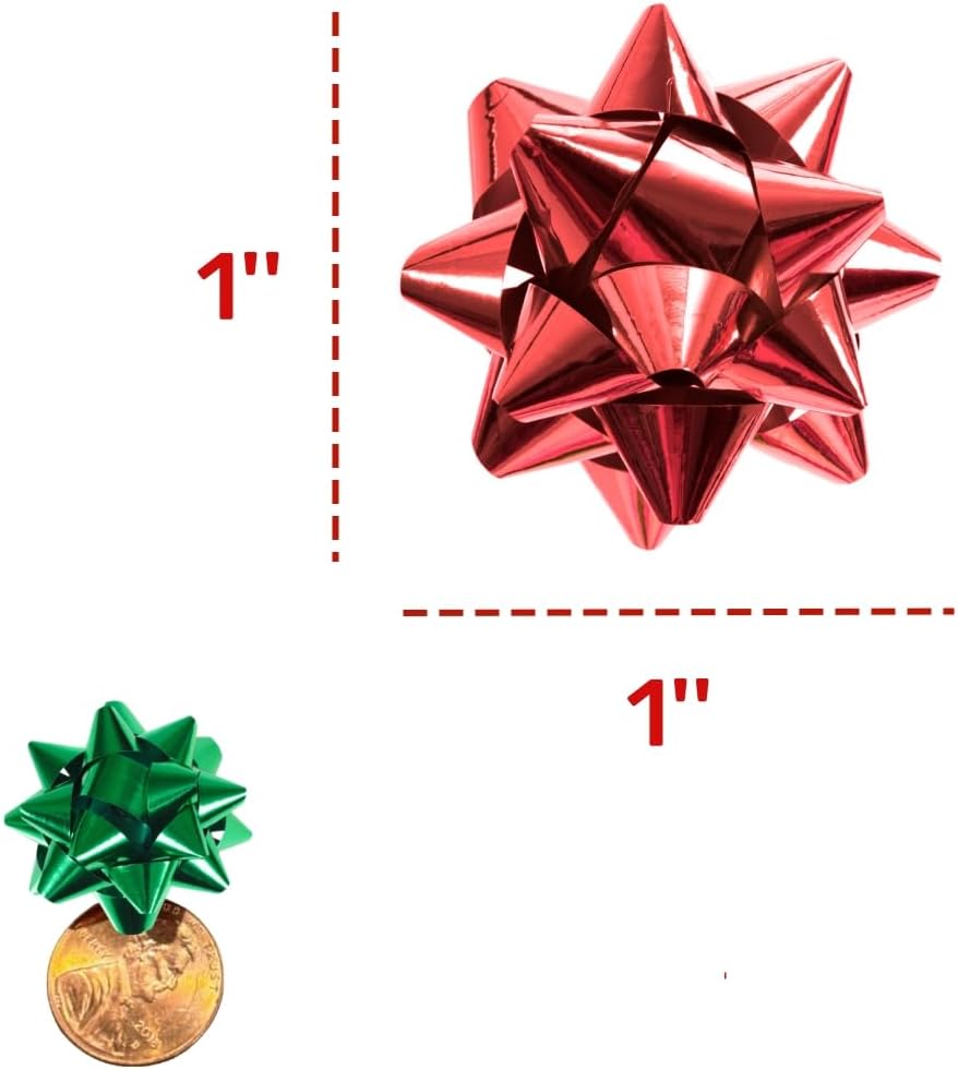 150pcs 1 Inch Mini Gift Bow 6 Color 1" Wrap Bow Self Adhesive for Small Presents Wrapping Christmas Birthday Holiday Party Decor (1in) - Image 3