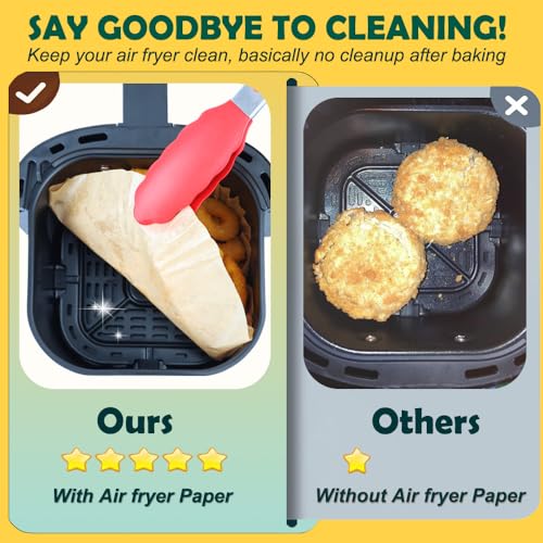 Image of BYKITCHEN 200PCS 5.5in Small Air Fryer Liners for 1 to 3 QT Airfryer | Mini Air Fryer Parchment Paper Compatible with CHEFMAN 2 Quart, Cosori 2.1QT, Dash 2.6Qt, Instant Pot Vortex 2QT Airfryer