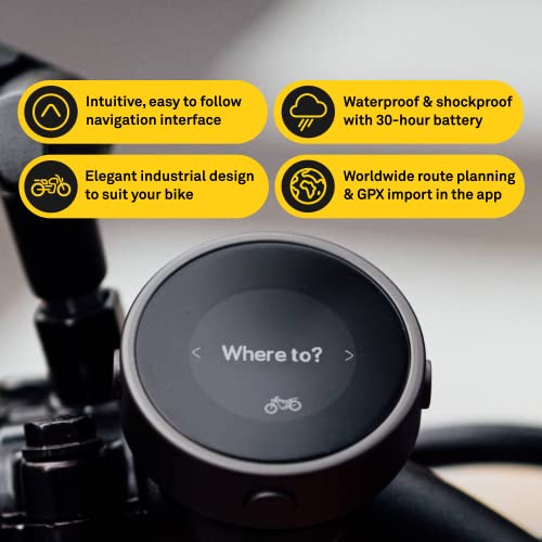 Image of Beeline Moto GPS Computer - Silver | Worldwide Route Planning | Weatherproof & 30 Hours Battery Life | USB Charging | Sat Nav for Motorcycle & Scooter with Strap Mount Included | Glove Friendly
