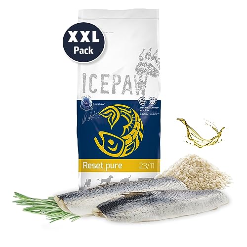 ICEPAW I High Premium I Trockenfutter Reset Pure 14 kg I Fisch (Hering) und Reis I Für futtersensible Hunde I Futterumstellung