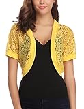 Abollria Bolero Manga Corta Mujer para Fiesta Boda Chaqueta Corta Primavera Torera Elegante Cárdigan Corto para Verano