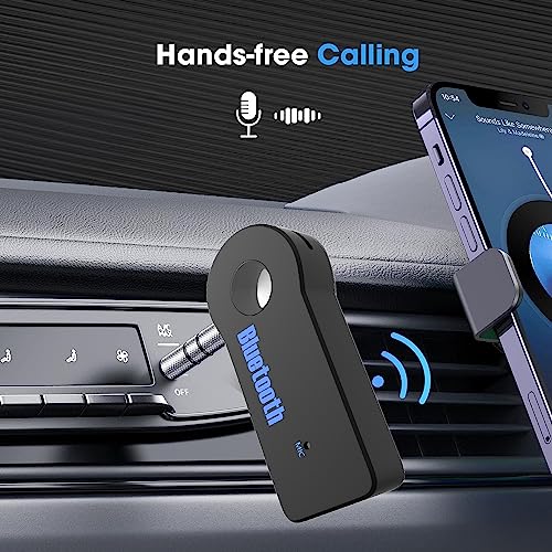 Image of Sounce Bluetooth Receiver /Hands-Free Car Kit, Portable 3.5mm Bluetooth Aux Adapter Wireless Music Streaming for Home, Car Audio System, Headphone, Speaker (Bluetooth 4.2, A2DP, 40 FT Range)