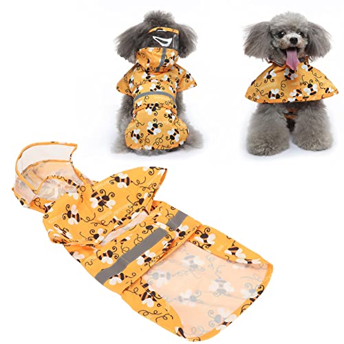Pet Dog Hooded Rain Coat Bee Pattern Lightweight Waterproof Reflective Puppy Raincoat Raincoat Adjustable Pet Water Proof Clothes Lightweight Rain Jacket Poncho Hoodies with Strip (XXL) Pet Dog Hooded Rain Coat Bee Pattern Lightweight Waterproof Reflective Puppy Raincoat Raincoat Adjustable Pet Water Proof Clothes Lightweight Rain Jacket Poncho Hoodies with Strip (XXL)