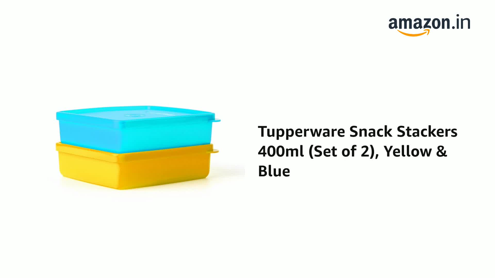 Buy Tupperware Snack Stackers 400ml (Set of 2), Yellow & Blue