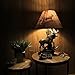North American Bull Moose Table Lamp with a 12-Inch Diameter Forest Print Shade- Wildlife Decor - Perfect for Living Rooms, Cabins, and Bedrooms - 20 Inches Tall