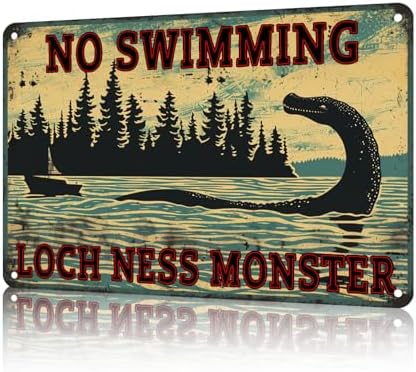Aluminum Metal Signs No Swimming Loch Ness Monster Metal Tin Sign...
