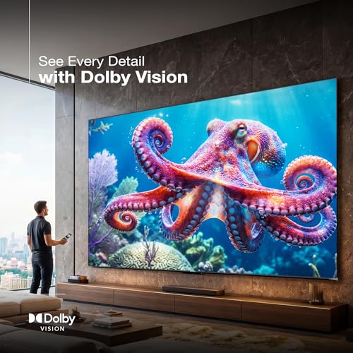 Image of SANSUI 254cm (100) 4K QLED+ Smart Google TV with Dolby Vision, HDR10+, Antiglare Display, 60W Dolby Atmos Sound with Subwoofer, 120Hz Refresh Rate, MEMC JSW100GSQLEDFF (Black)