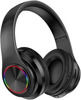 Bluetooth Headphones Over-Ear, Foldable Wireless and Wired Stereo Headset Micro SD/TF, FM for Cell Phone,PC,Soft Earmuffs &Light Weight for Travel/Office/Cellphone/PC