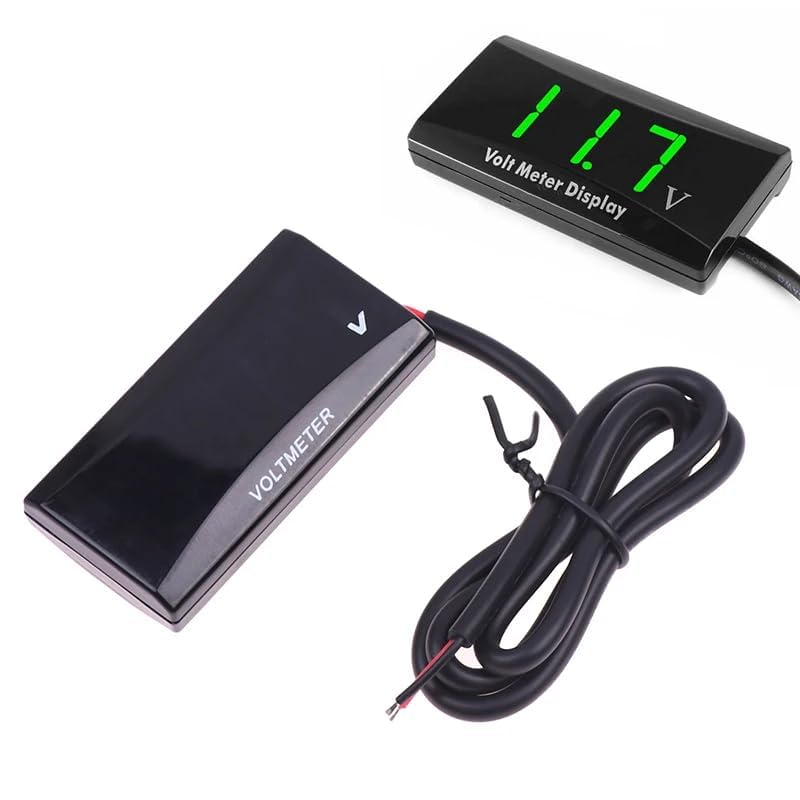 Amazon.co.jp: バイク 電圧計 デジタル電圧計 12V 薄型 防水 ボルト