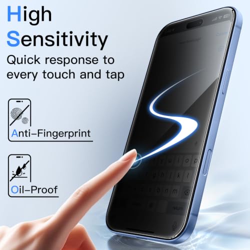 Image of JETech Privacy Screen Protector for iPhone New Pro, 2+2 Pack