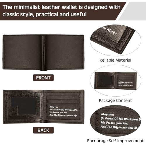 24 Pcs Leather Wallet Bulk Thank You Gifts for Employees Christmas Gift for Coworkers Men Father's Day(Brown,May You Be Proud of)3