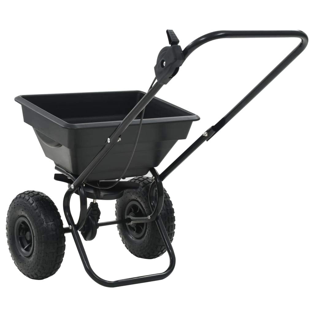 Festnight- – Carro esparcidor de Sal de Mano para jardín, 15 L, esparcidor de PVC y Marco de Acero 92 x 46 x 70 cm